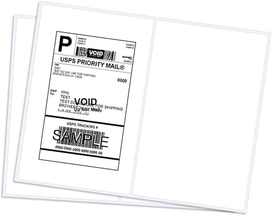 200 Half Sheet Self Adhesive Shipping Labels by RyhamPaper