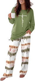 Womens Pajamas Set 2-Piece Long Sleeve Loose Pants - Cozy Fit