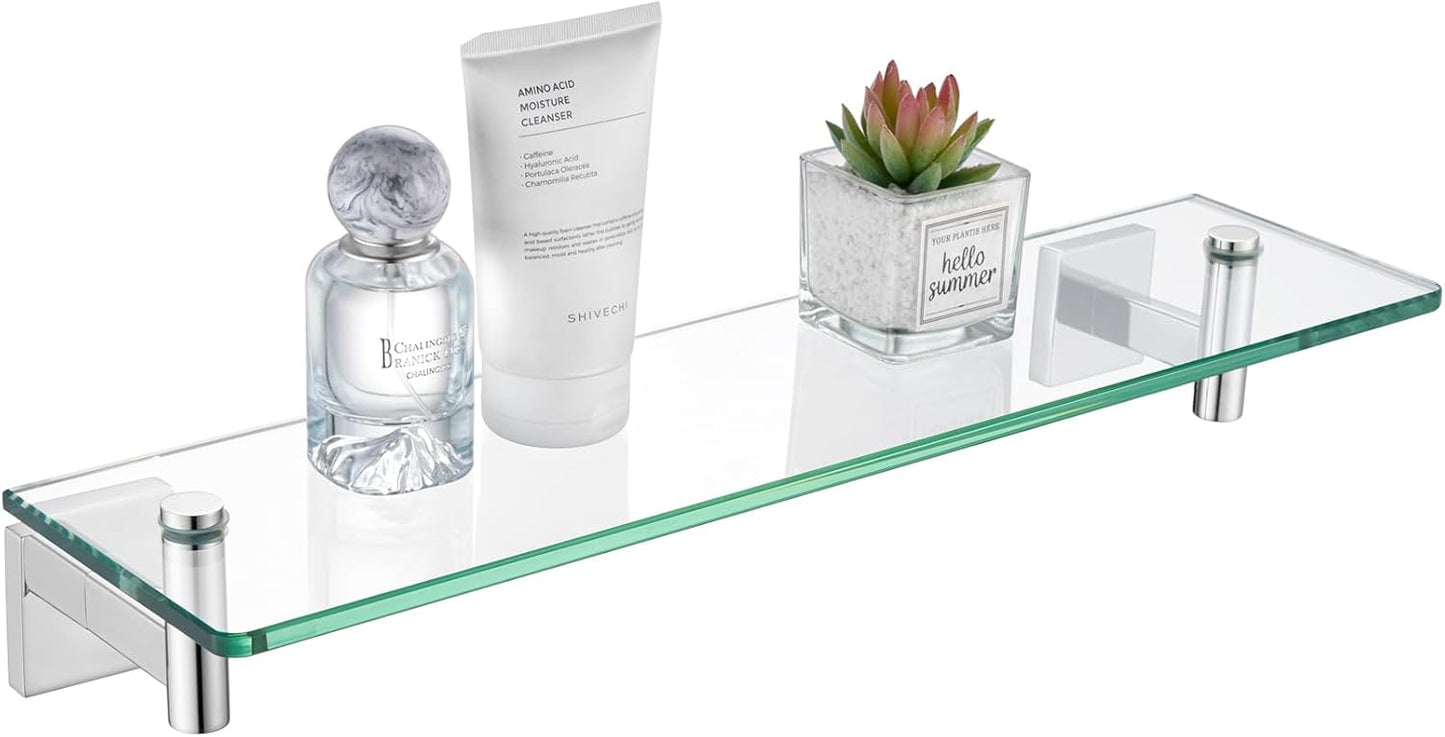 KOKOSIRI Bathroom Shelves Wall Mounted Floating Glass Shelf