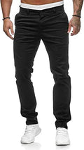 HUNGSON Mens Chinos Slim Fit Stretch Flat-Front Skinny Dress Pants