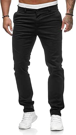 HUNGSON Mens Chinos Slim Fit Stretch Pants for Everyday Comfort