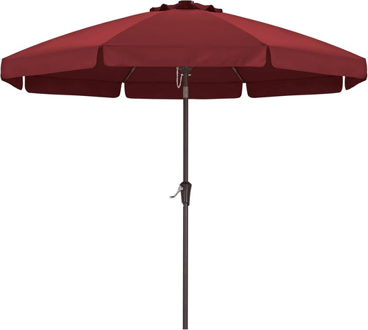 9ft Scalloped Patio Umbrella with Tilt and Crank for Outdoors