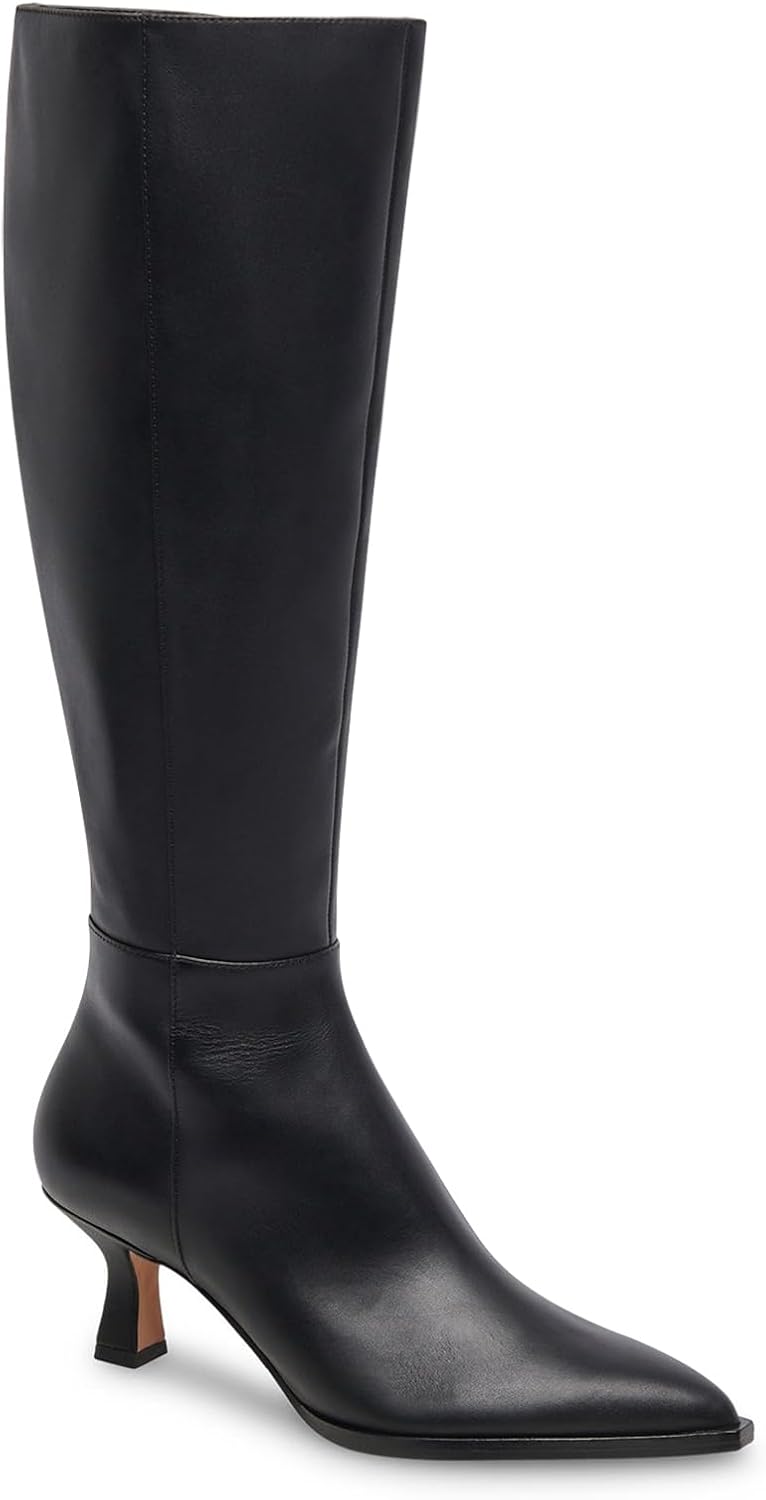 Coutgo Womens Knee High Boots with Kitten Heel for Style