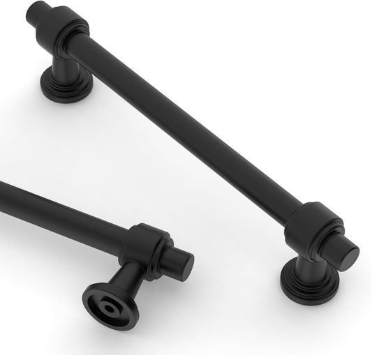 Asidrama 10 Pack 5 Inch Matte Black Kitchen Cabinet Handles