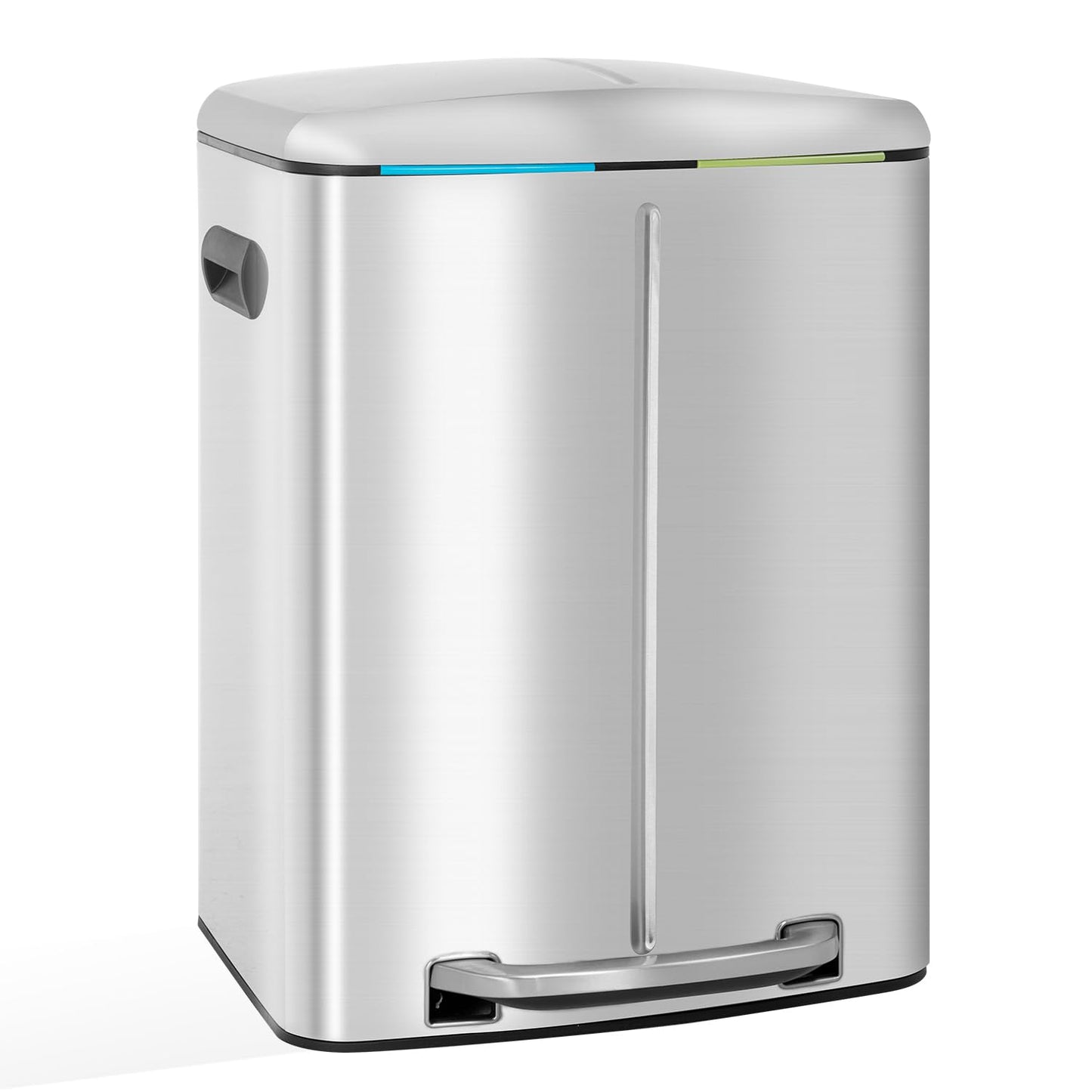 10 Gallon Stainless Steel Trash Can with Soft-Close Lid Design