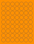 8-1/2 x 11 in Neon High Light Fluorescent 1 in Round Labels - Bright