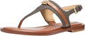 Women's Michael Kors Mandy Thong Sandal Flat - Metallic Leather