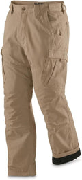 Men's Fleece-lined Flex Canvas Cargo Pants - Relaxed Work Fit