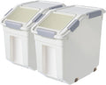 Airtight Flour Storage Container 2 Pack - Large Capacity, Rolling Bins