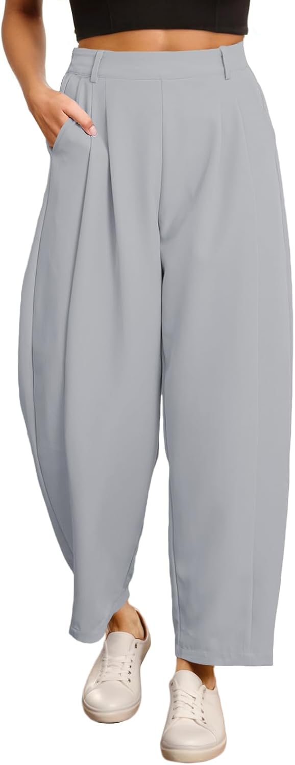 EVALESS Womens Wide Leg Barrel Pants for Stylish Comfort