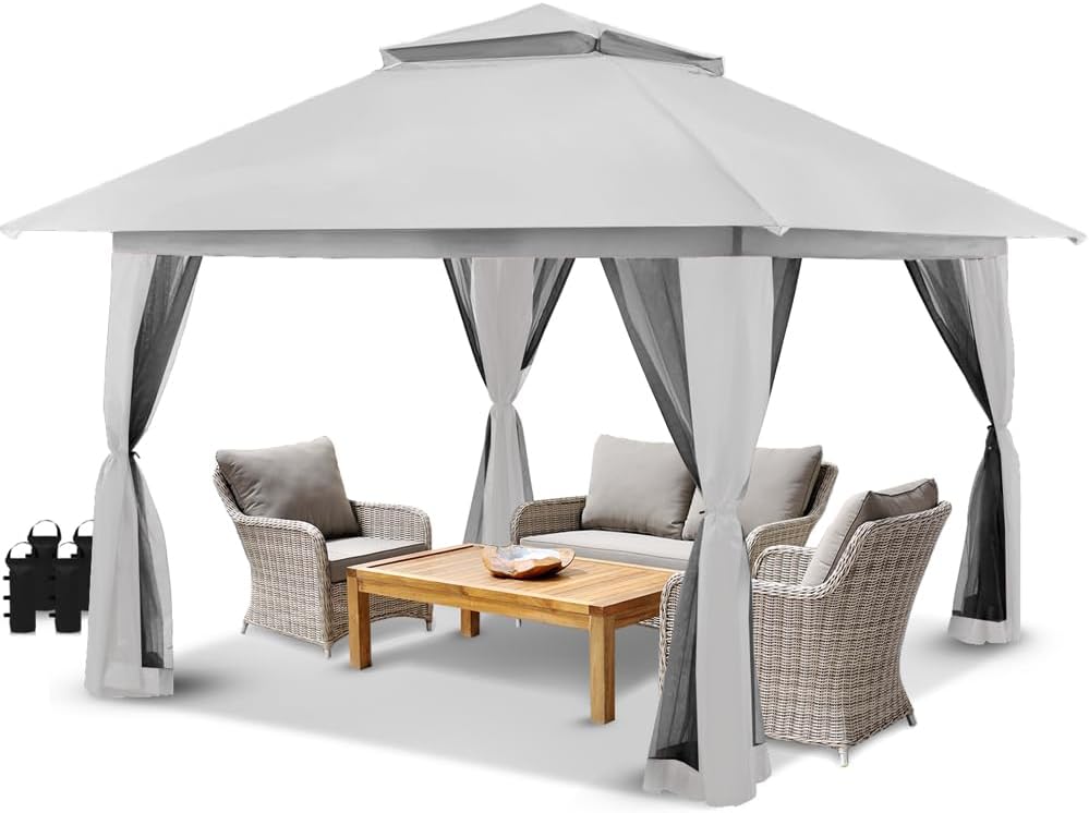 CROWN SHADES 13x13 Pop Up Gazebo - Instant Shade & Style!