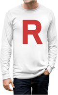 Team Rocket Shirt for Men - Long Sleeve Anime R Print Top