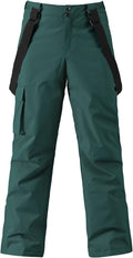 YEFFINE Men's Ski Snow Pants Insulated Waterproof Cargo Bibs