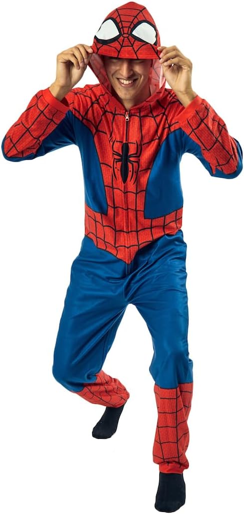 Bioworld Spider-Man Costume Hooded Onesie for Ultimate Cosplay Fun