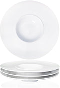 Ceramics Rimmed Soup Bowls 8.8 oz Set of 4 - Elegant Small Soup Plates