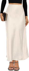 VividMosaic Satin High Waisted Maxi Skirt 2025 - Flattering A-Line has