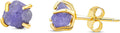 raw tiny stone stud earring 4-6mm - dainty gold plated sterling silver