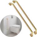 32 Inch Anti Slip Shower Grab Bar Gold - Secure Knurled 2 Pack