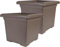 Accent Square Plant Pot w/Drainage - Durable UV-Resistant Square