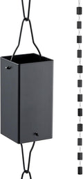 TE DEUM Aluminum Rain Chain 8.5 ft - Large Cups for Heavy Flow
