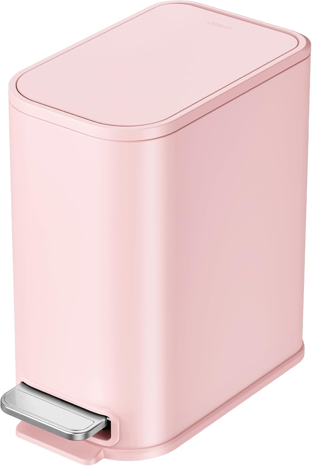 Cesun Small Bathroom Trash Can with Lid Soft Close 5 Liter