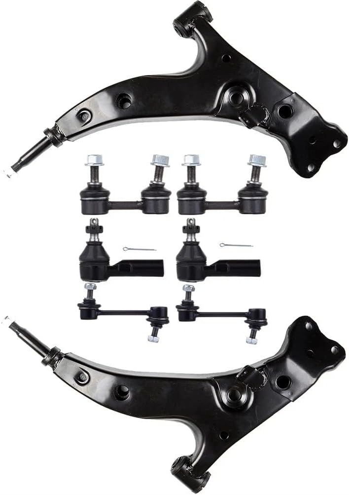 8pc Front Lower Control Arm and Tie Rod Set for Toyota Corolla