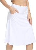 Women's Knee Length Athletic Skort - Modest Midi Skirt for Running