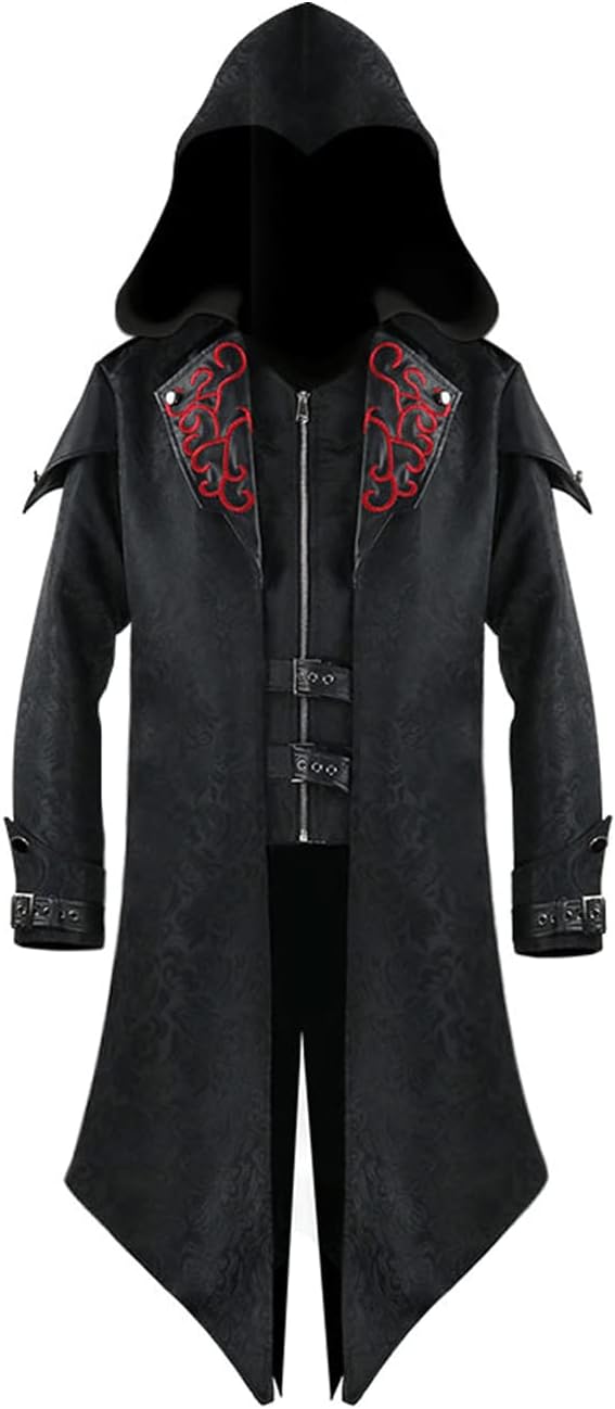 Medieval Renaissance Costume for Men Vampire Viking Trench Coat