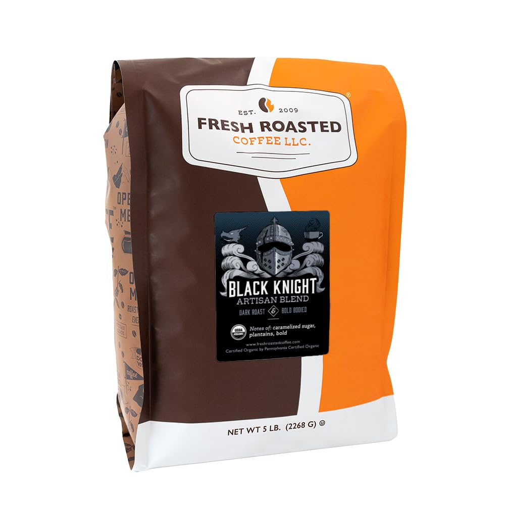 Organic Black Knight Dark Roast Coffee - Whole Bean 5 lb Bag