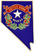 PinMart State Shape Flag Lapel Pin - Nevada Flag Design