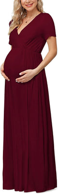 Xpenyo Maternity Maxi Dress Women Casual Wrap Long - Comfortable