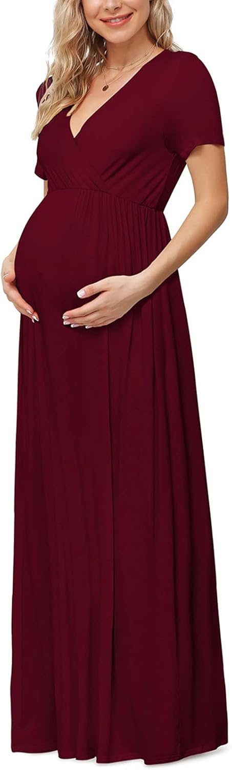 Xpenyo Maternity Maxi Dress for Baby Shower and Casual Wear