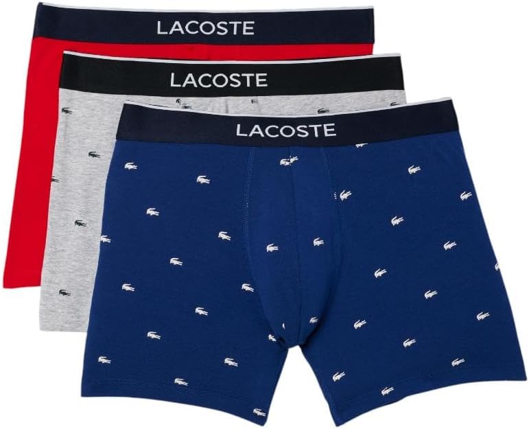 Lacoste Men's Casual All Over Croc Cotton Stretch Boxer Briefs