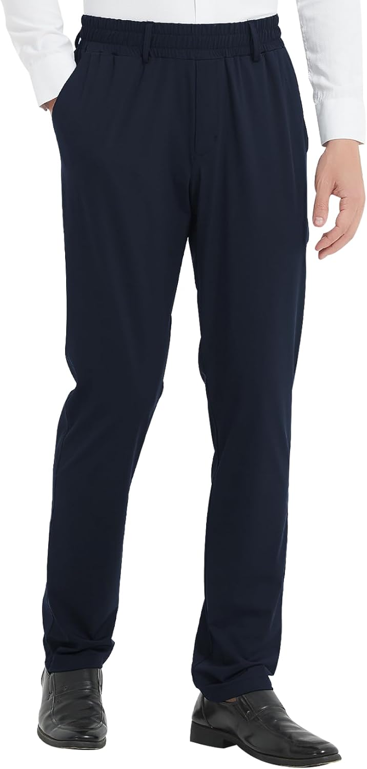 LETAOTAO Mens Elastic Waist Pants for Seniors with Magnet Button
