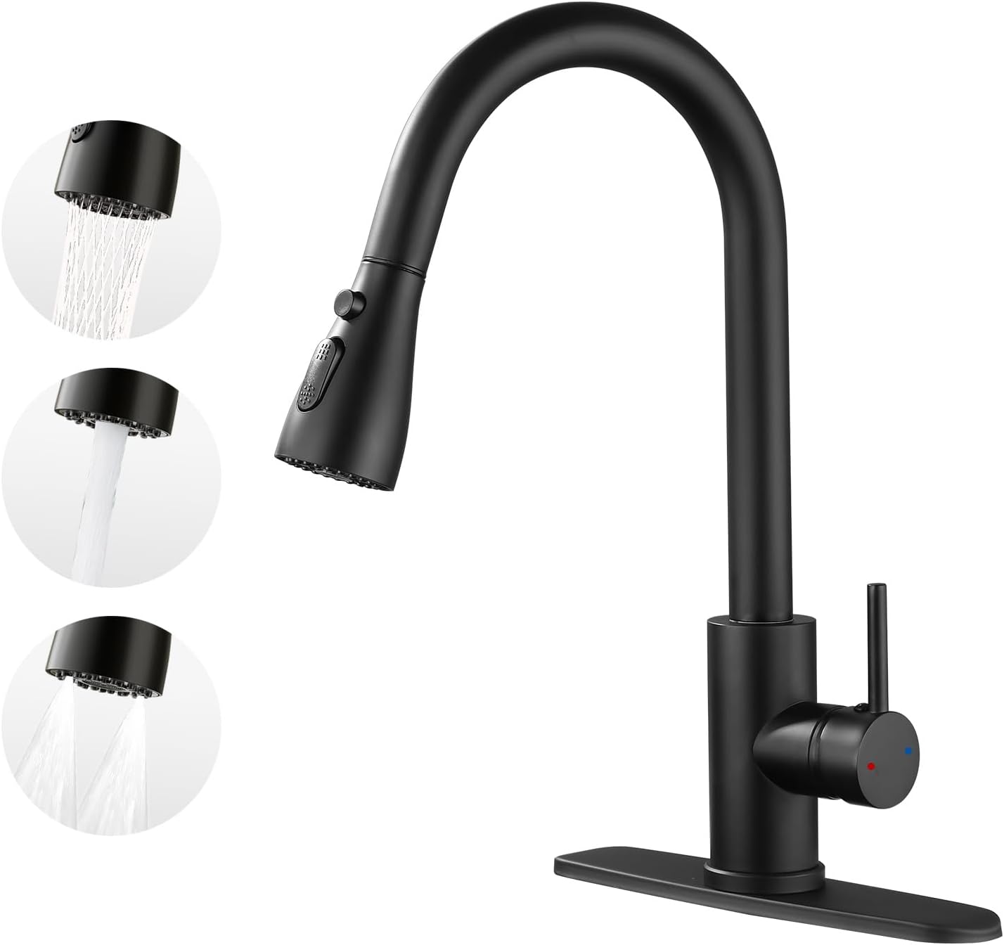 Durable Pull Down Kitchen Faucet with 3 Spray Modes for Easy Use