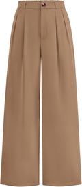 Wide Leg Dress Pants High Waisted Trousers for Women - Flattering