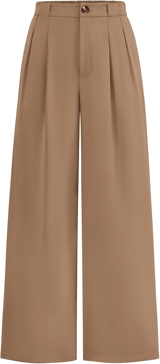 KIRUNDO Wide Leg Dress Pants for Women High Waisted Trousers