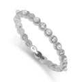Stackable Ring for Women Minimalist Tiny Pearl Ring Silver - Dainty