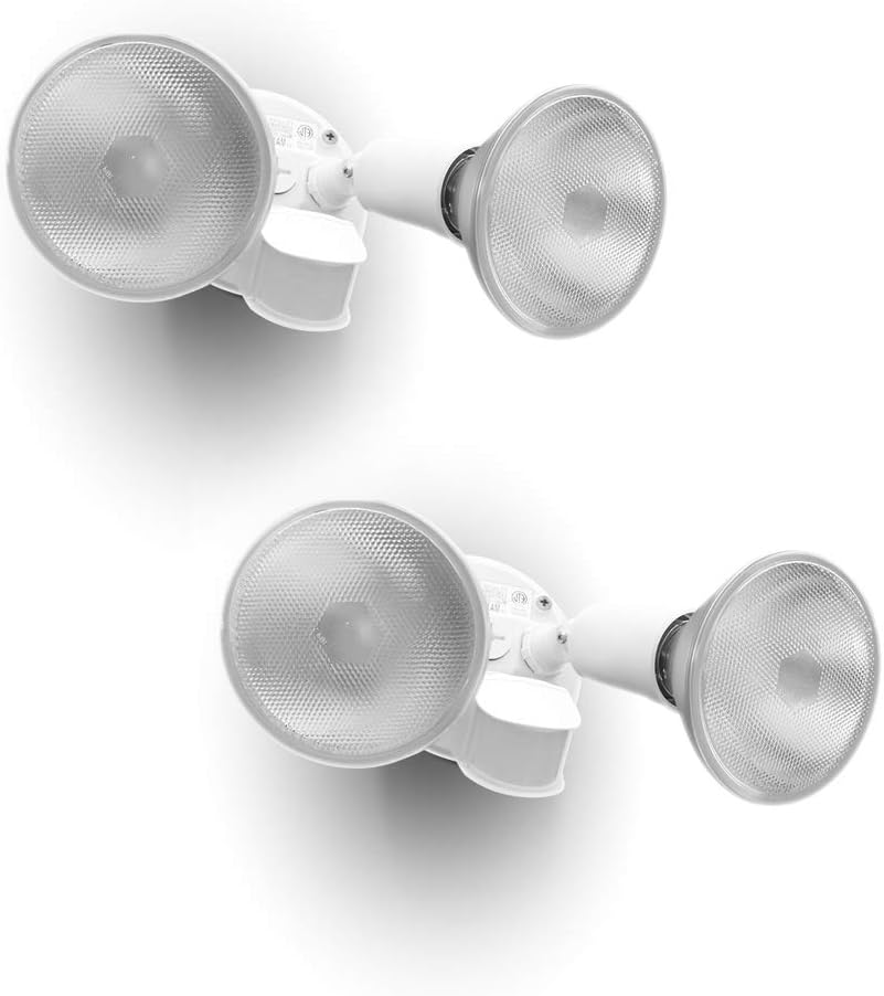 LUTEC 300 Watt Halogen Motion Activated Dual-Head Floodlight