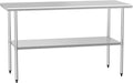 Stainless Steel Table for Food Prep 24 x 60 in - Durable Workstation