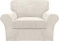 FantasDecor 2 Piece Chair Sofa Covers Velvet for Living Room