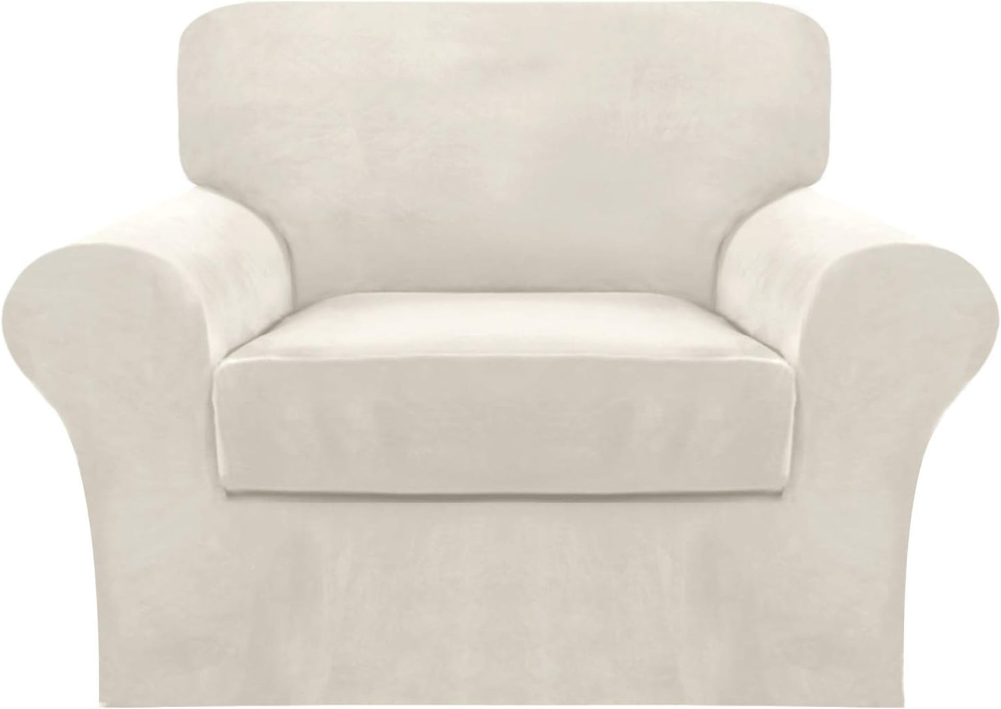 FantasDecor 2 Piece Chair Sofa Covers Velvet for Living Room