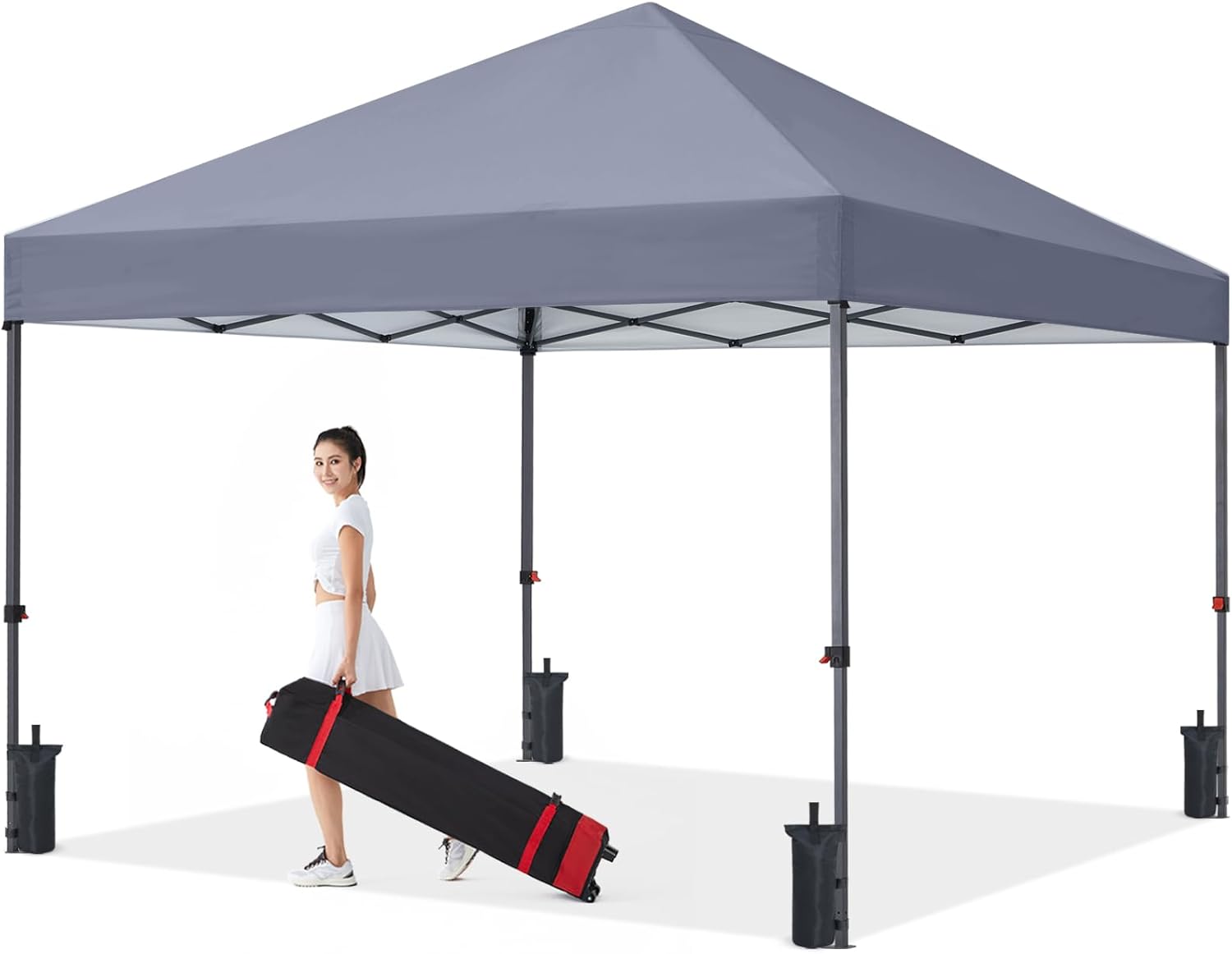 COOSHADE 10x10Ft Durable Easy Pop Up Canopy Tent with Sandbags