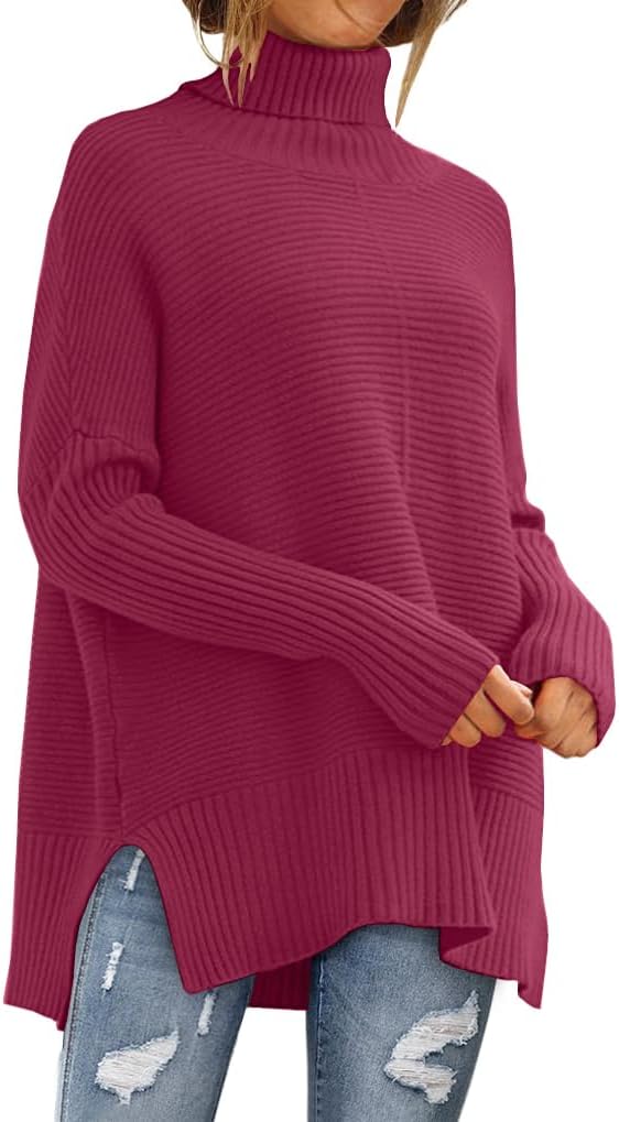 LILLUSORY Women's Oversized Turtleneck Sweater for Fall Style