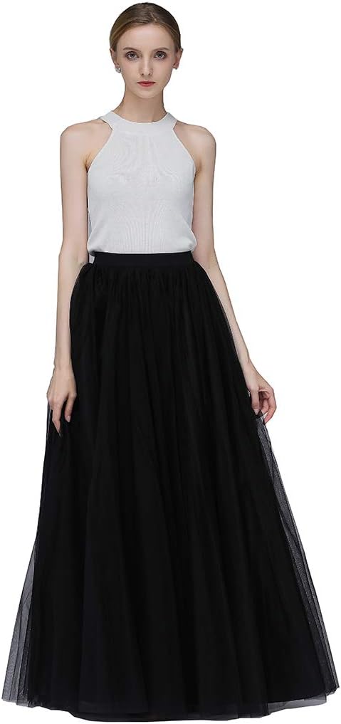 A Line Long Full Bridesmaid Tulle Skirt for Wedding Events