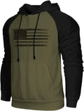 Men's Patriotic Hoodie USA Flag Raglan Sweatshirt - Comfortable