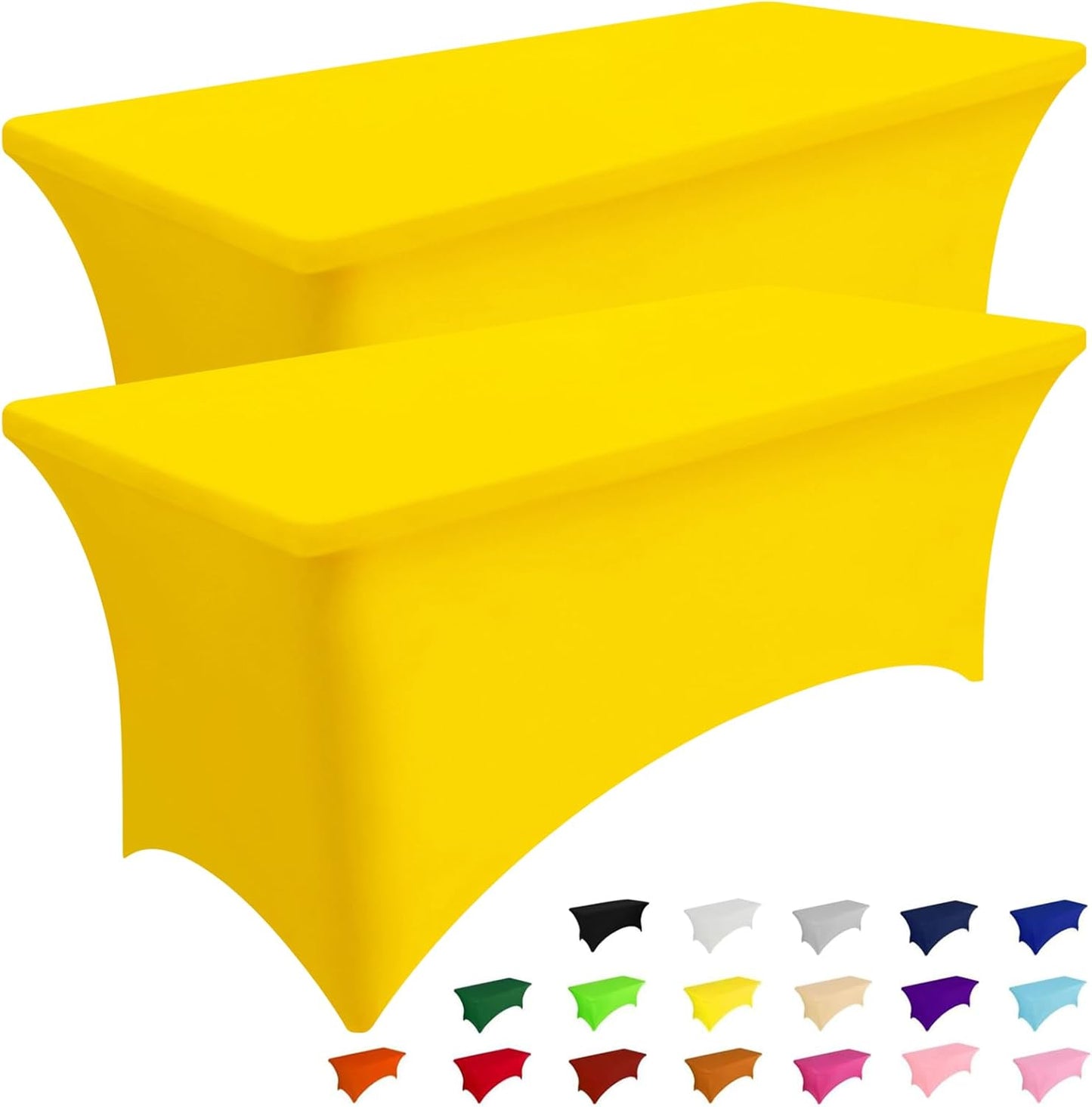 Smiry 2 Pack Spandex Table Cloth for 6FT Rectangle Tables