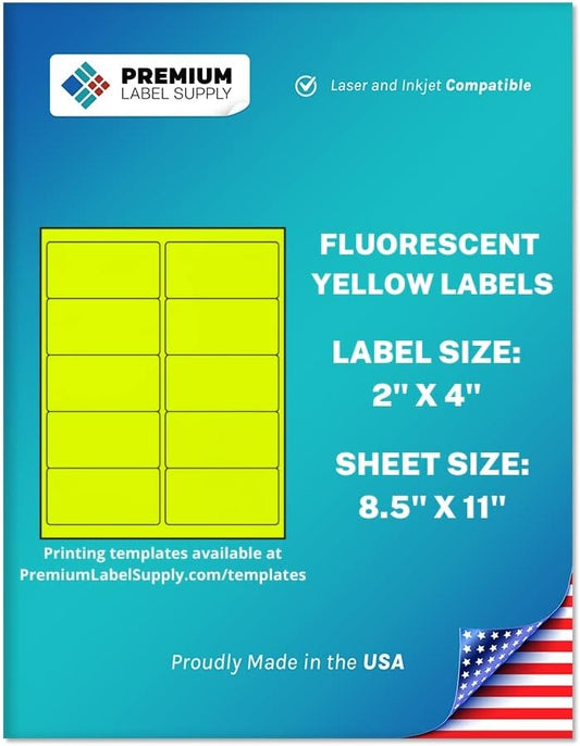 Bright Neon Color Fluorescent Stickers - 1000 Labels for All Uses
