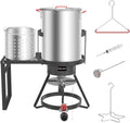 30Qt Turkey Fryer with Basket and 50,000BTU Cast Iron Burner - Outdoor