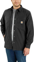 Carhartt Men's Rugged Flex Canvas Fleece Lined Shirt Jac - Warm Work